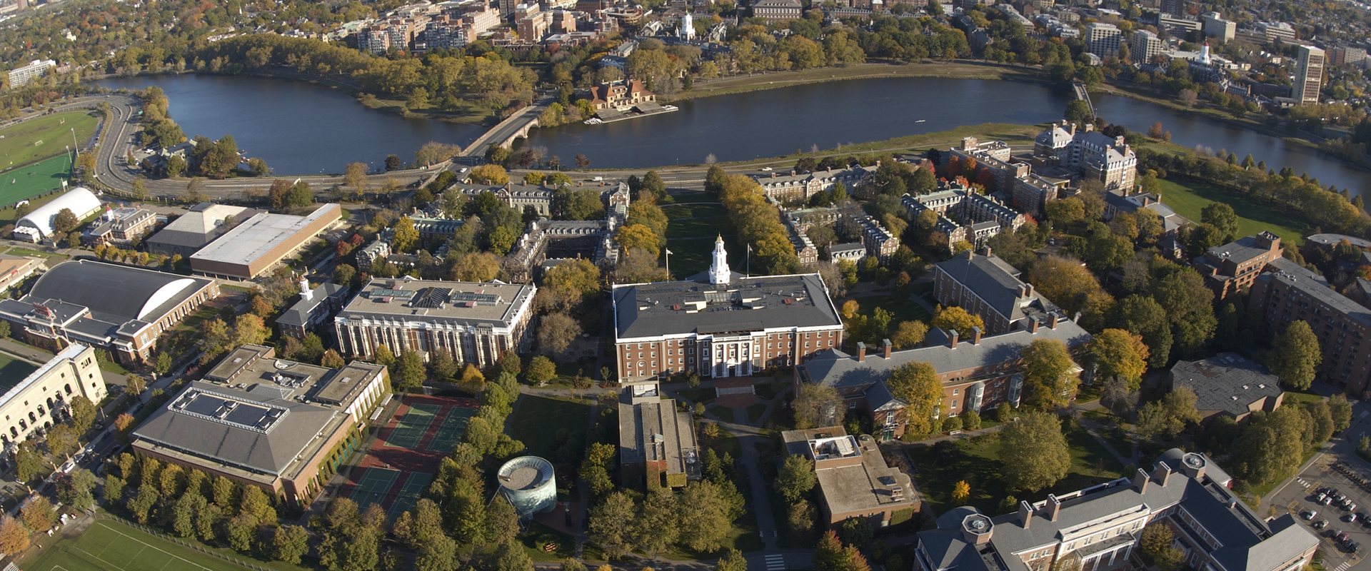 Aerial view of Harvard Business School campus