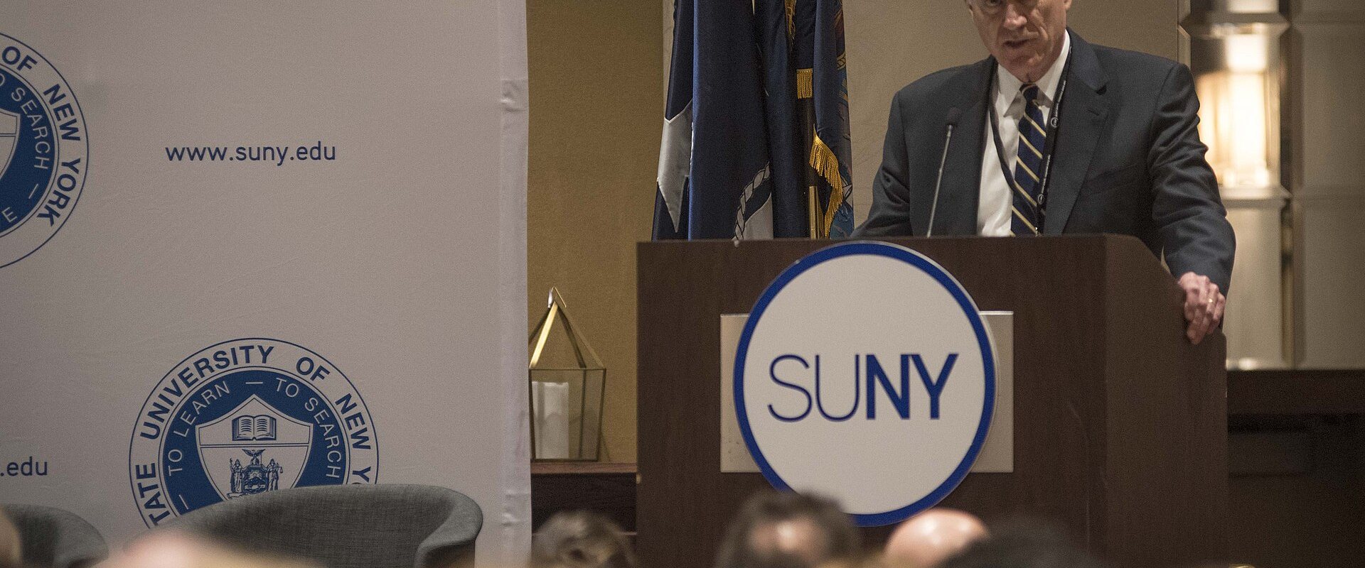 Secretary of the Navy Richard V. Spencer delivers remarks during the joint Regional Discussion on Sexual Assau