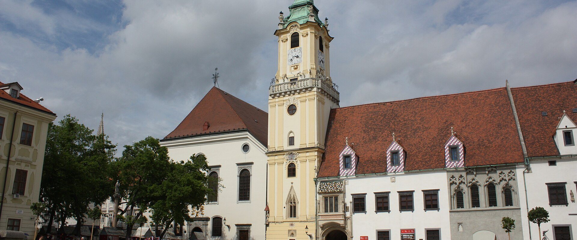 Bratislava, view to the Jesuit Church and the City Museum
